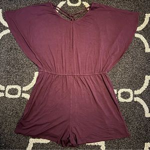 Girls XL Art Class Maroon Flow Romper